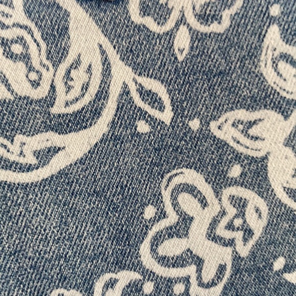 floral print raw hem jean denim short no gap waistband size 18 - Picture 12 of 17